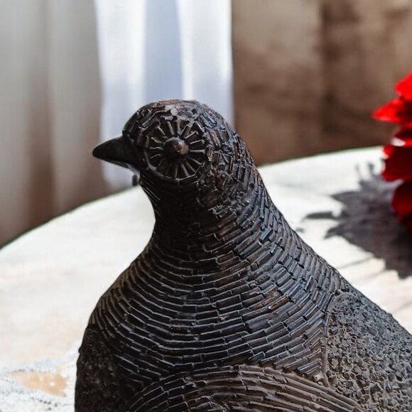 Vintage 1981 Austin Productions Quail Sculpture  Mid-Century Modern Bonded Stone - Picture 7 of 11